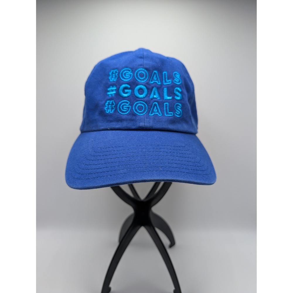 47 Brand Mens Royal Blue Goals Hashtag Embroidered Adjustable Baseball Dad Hat